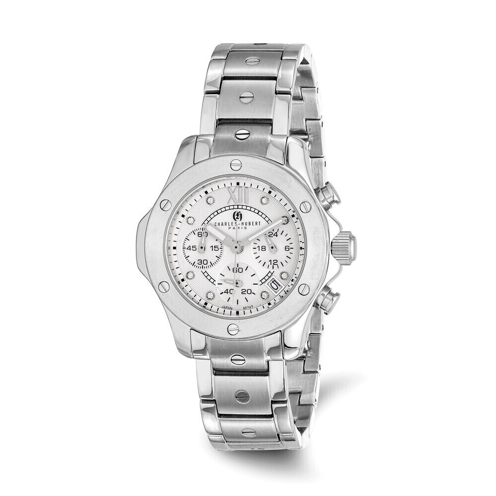 Kazi Luxury Ladies Charles Hubert Stainless Steel Silver Dial Watch